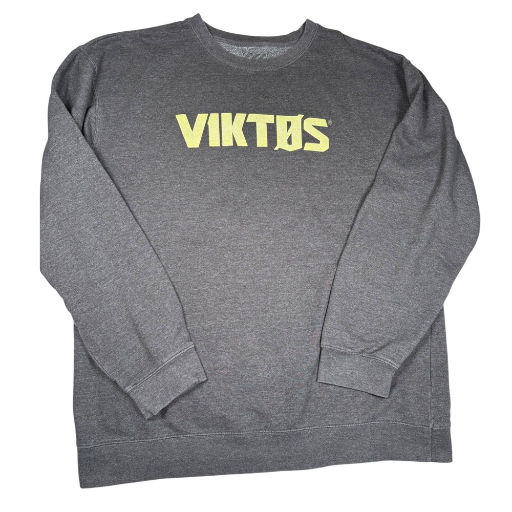 Viktos Mens Crewneck Sweatshirt Charcoal Gray Logo Fleece Pullover 3XL Tactical